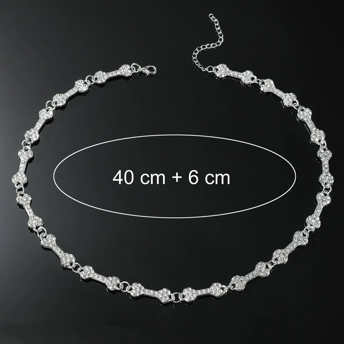 Wholesale Pendant Necklace Zinc Alloy Hiphop Geometric Diamondencrusted Bone Style - Image 4