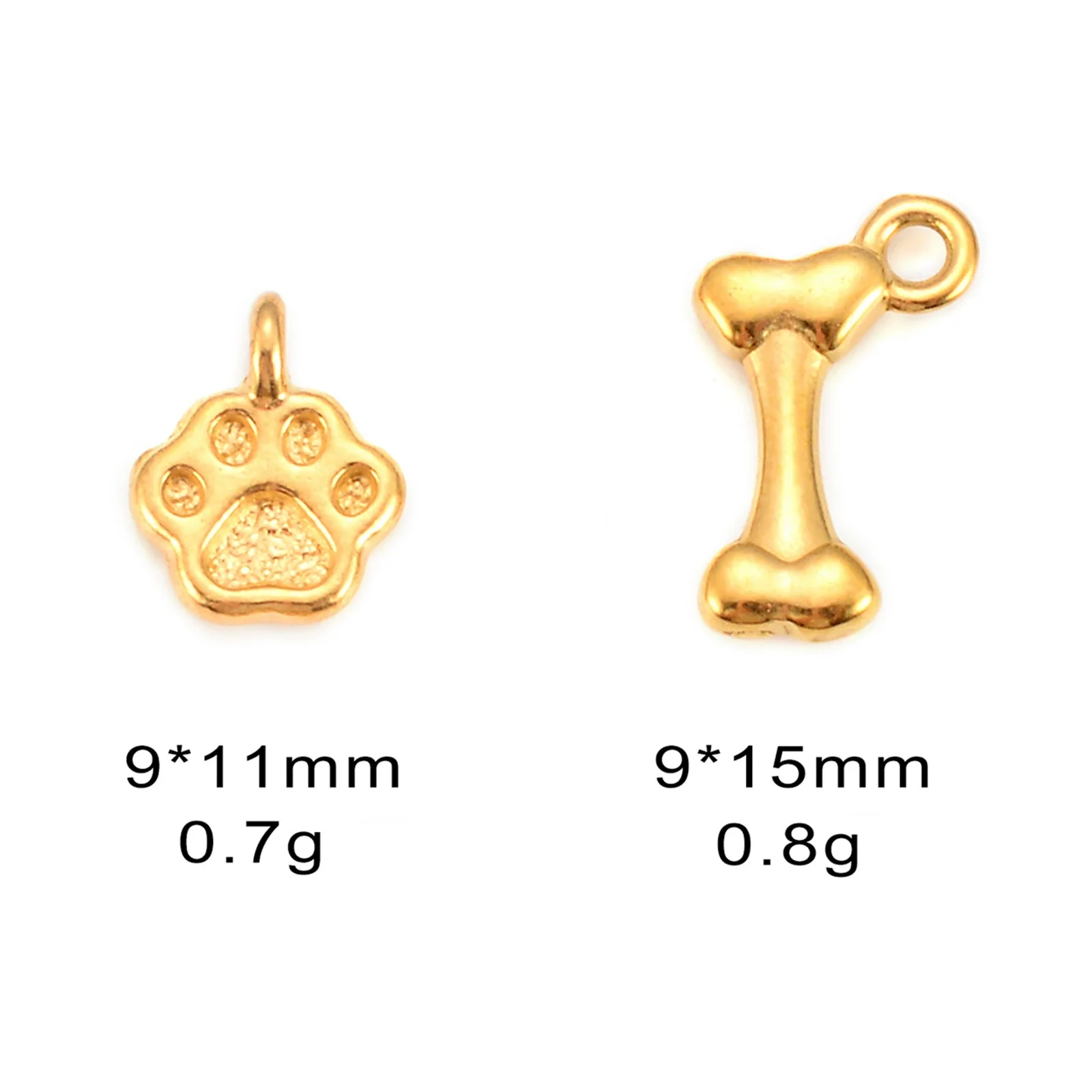 Wholesale Pet Accessories Stainless Steel Cute Cartoon Pet Paw Dog Bone Mini Pendant Necklace With Electroplating - Image 5