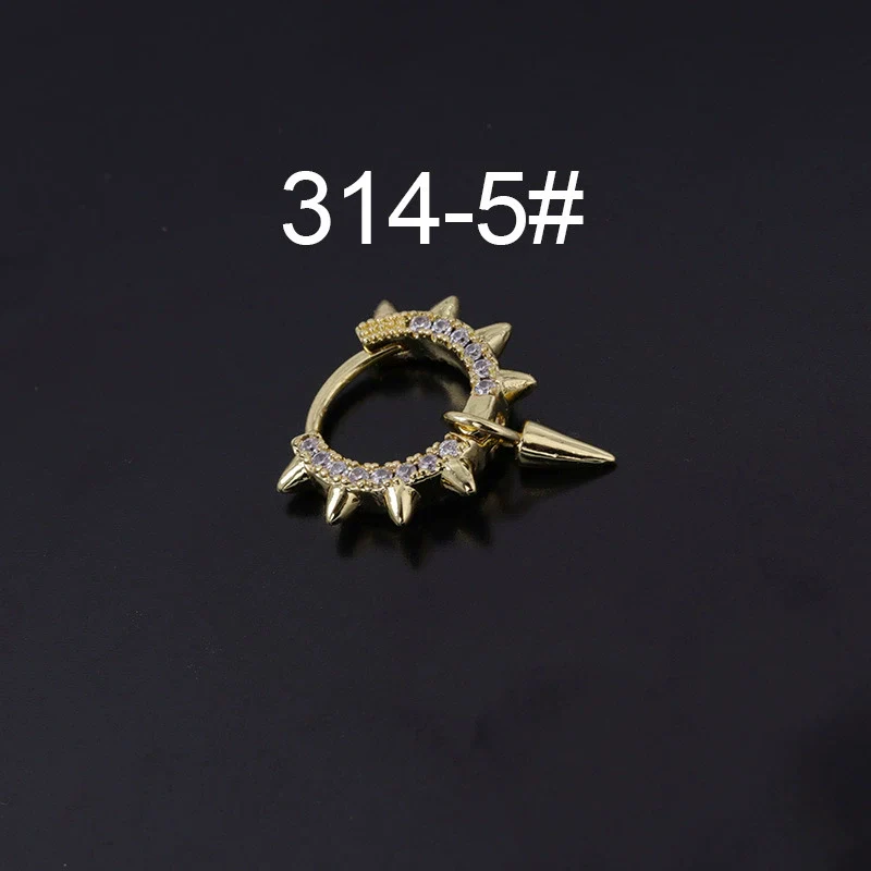 Wholesale Piercing Earrings Copper Inlaid Zircon Rivet Irregular Geometric Electroplating - Image 10