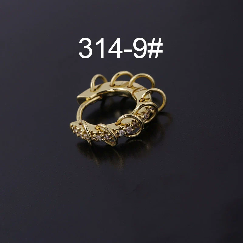 Wholesale Piercing Earrings Copper Inlaid Zircon Rivet Irregular Geometric Electroplating - Image 14