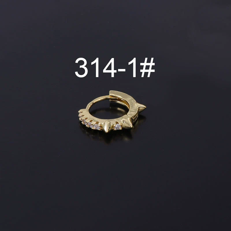 Wholesale Piercing Earrings Copper Inlaid Zircon Rivet Irregular Geometric Electroplating - Image 6