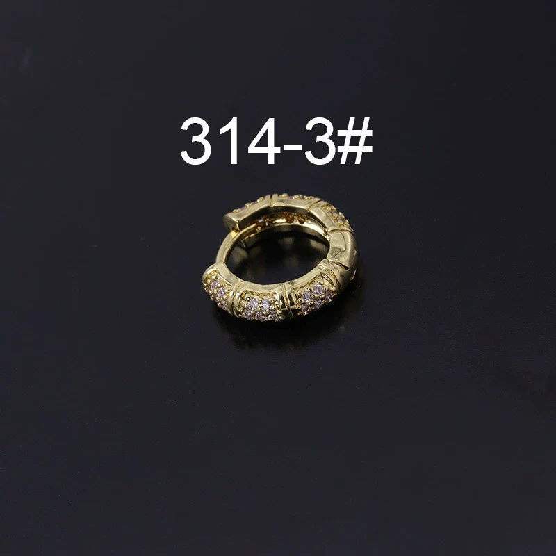 Wholesale Piercing Earrings Copper Inlaid Zircon Rivet Irregular Geometric Electroplating - Image 8