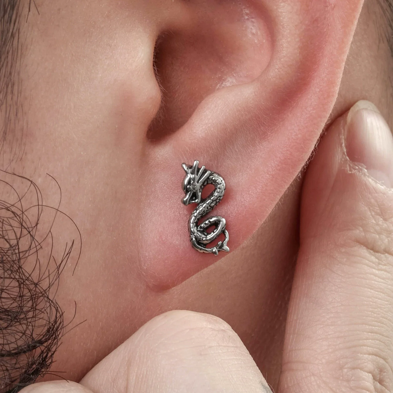 Wholesale Piercing Earrings Stainless Steel Casting Animal Punk Style Zodiac Design - Image 4