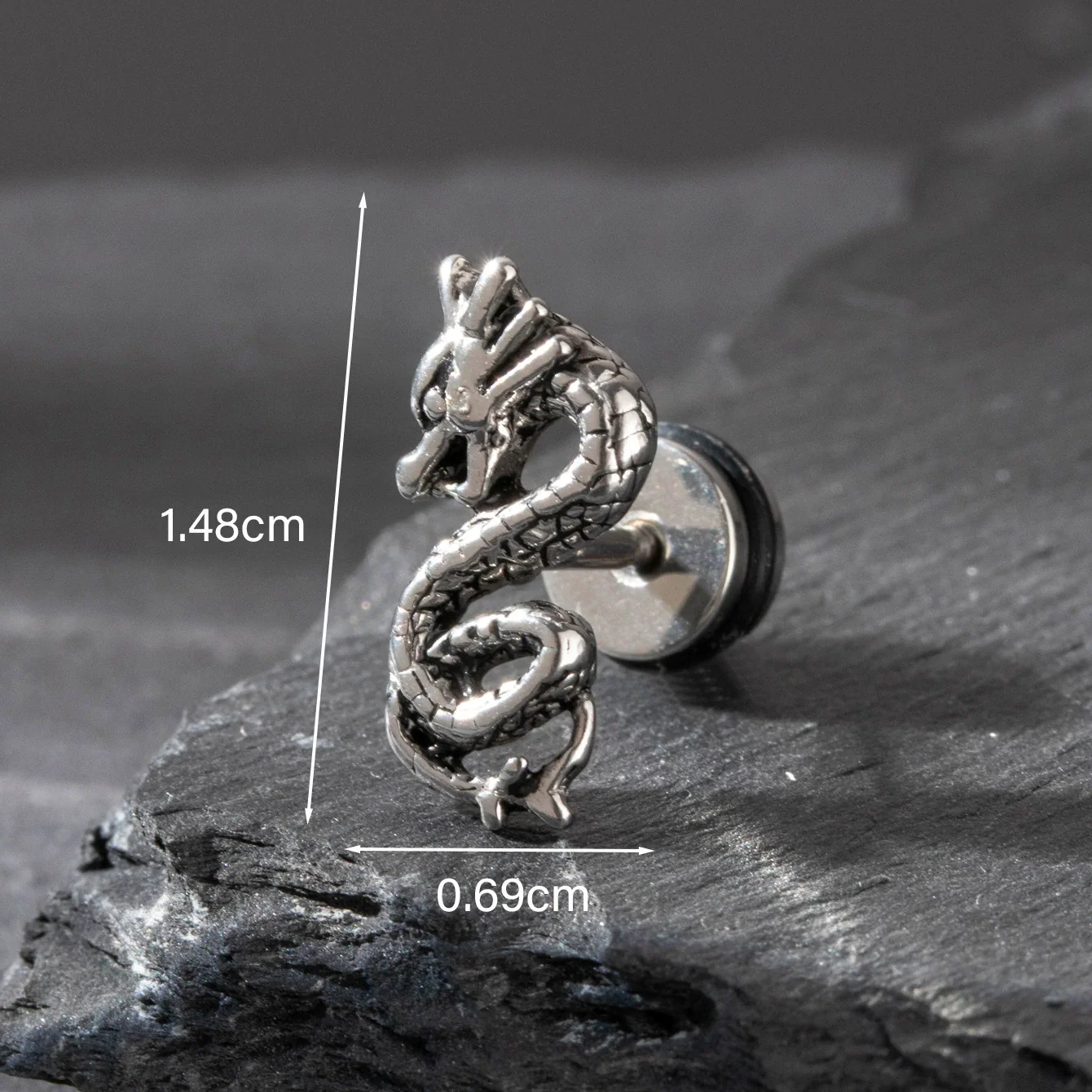 Wholesale Piercing Earrings Stainless Steel Casting Animal Punk Style Zodiac Design - Image 9