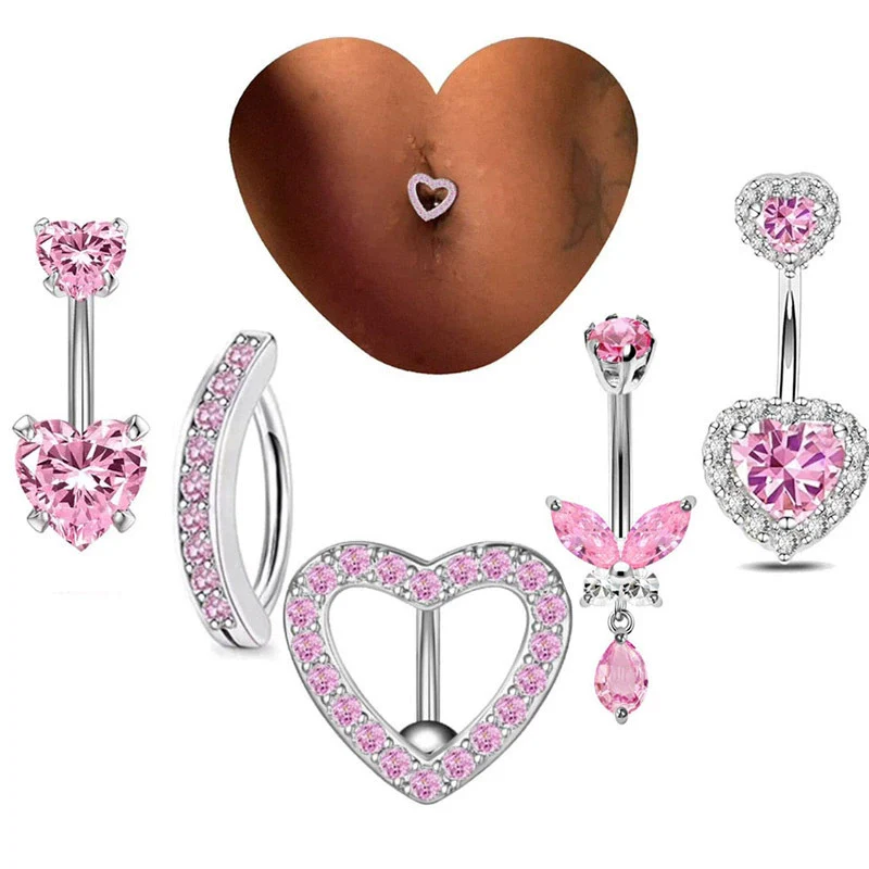 Wholesale Piercing Jewelry Navel Ring Stainless Steel Heartshaped Geometric Electroplating Unisex - Image 10