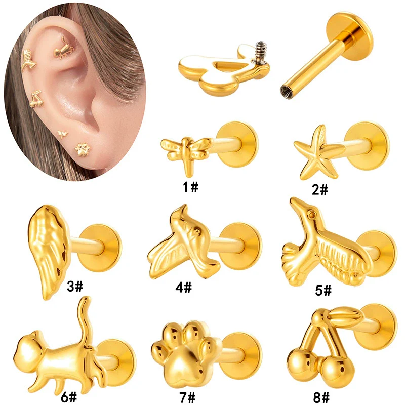 Wholesale Piercing Jewelry Titanium Alloy Animal Zodiac Shape Electroplated For Women - Image 2