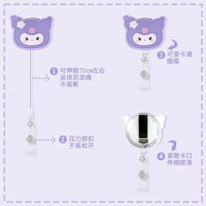 Wholesale Plastic Acrylic Nurse Badge Pendant Retractable Buckle Holder For Student School Bag With Cartoon Style - Image 3