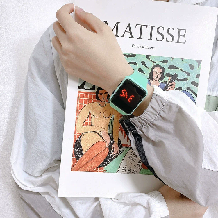 Wholesale Plastic And Silicone Square Led Electronic Digital Display Leisure Sports Watches For Students - Image 4