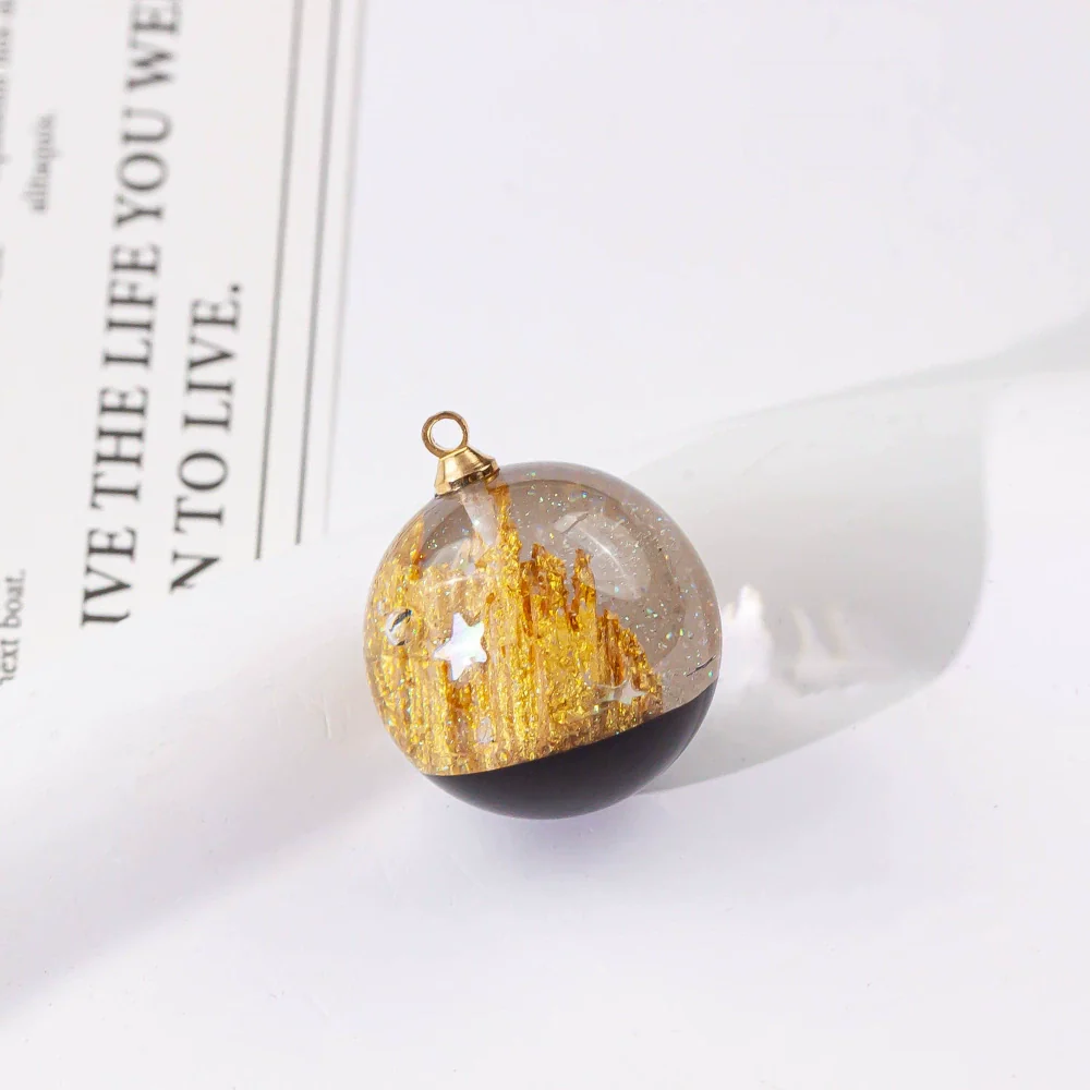 Wholesale Plastic Resin Handmade Diy Round Beads Starry Sky Mountain Pendant Bracelet Necklace Accessories With Epoxy Treatment - Image 12
