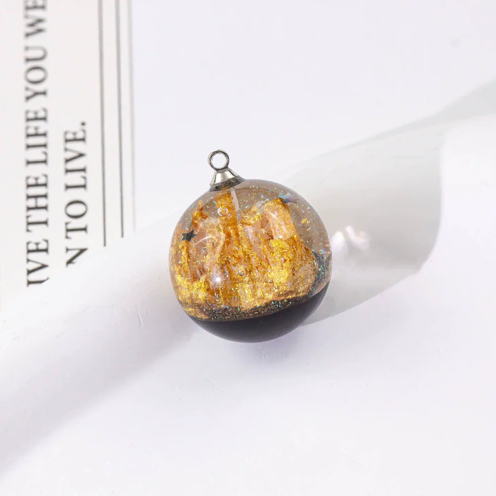 Wholesale Plastic Resin Handmade Diy Round Beads Starry Sky Mountain Pendant Bracelet Necklace Accessories With Epoxy Treatment - Image 13