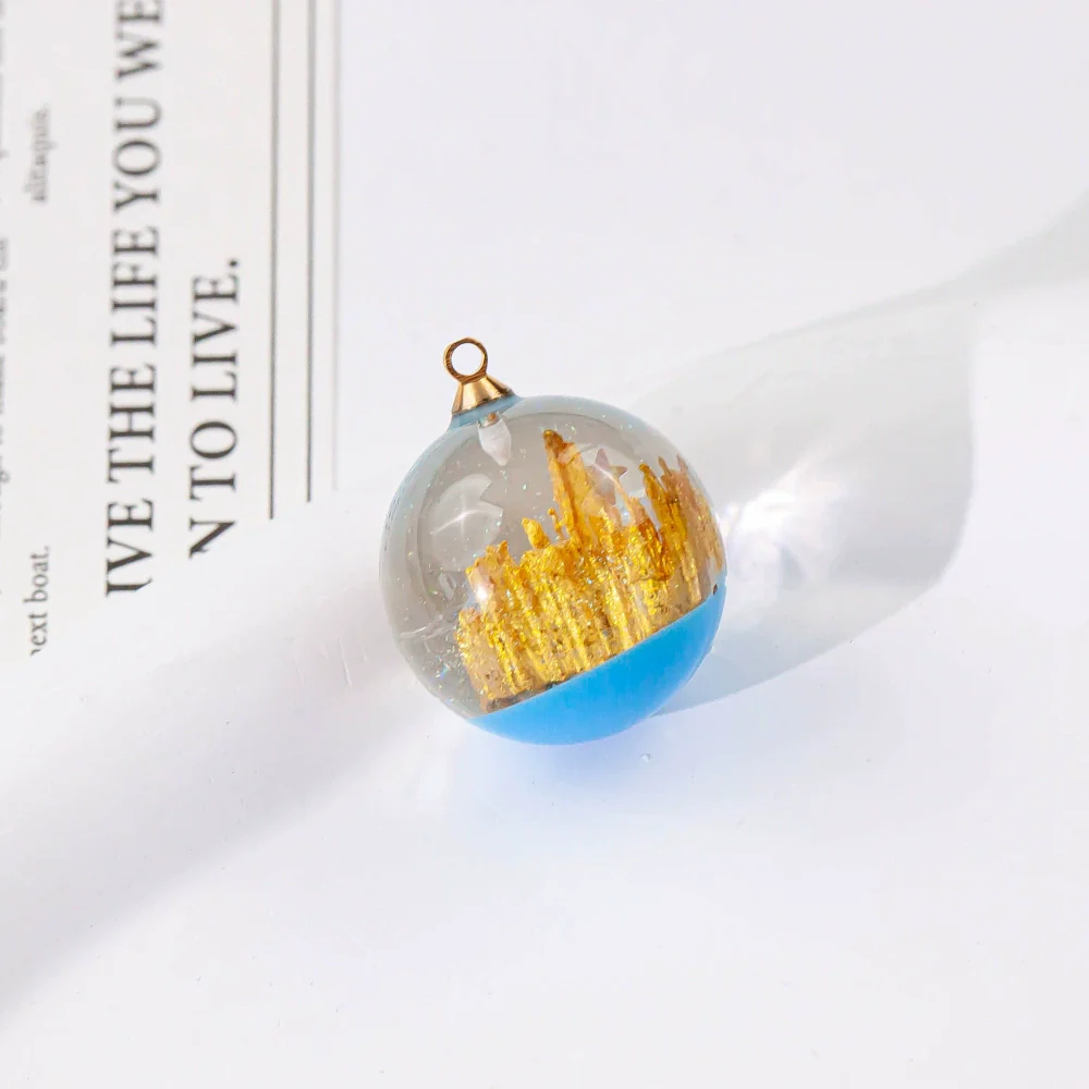 Wholesale Plastic Resin Handmade Diy Round Beads Starry Sky Mountain Pendant Bracelet Necklace Accessories With Epoxy Treatment - Image 14
