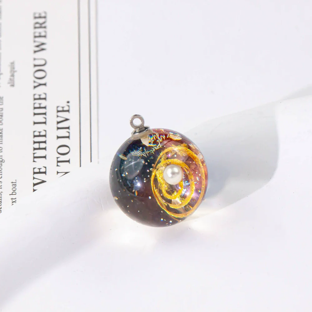 Wholesale Plastic Resin Handmade Diy Round Beads Starry Sky Mountain Pendant Bracelet Necklace Accessories With Epoxy Treatment - Image 20