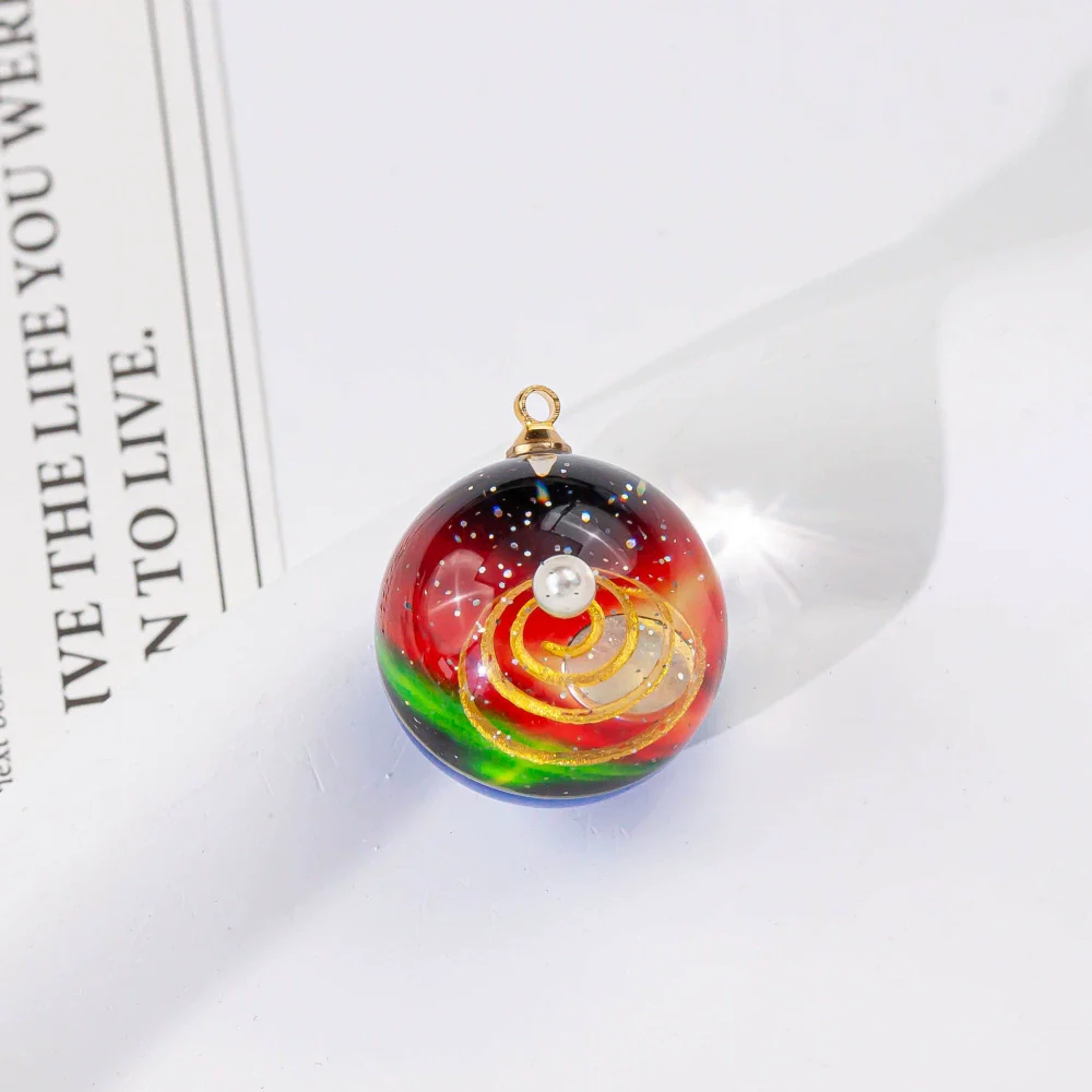 Wholesale Plastic Resin Handmade Diy Round Beads Starry Sky Mountain Pendant Bracelet Necklace Accessories With Epoxy Treatment - Image 24