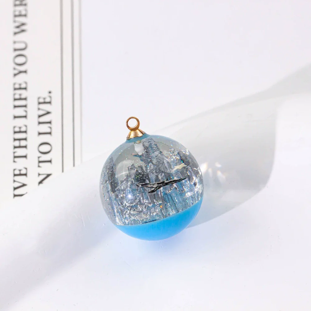 Wholesale Plastic Resin Handmade Diy Round Beads Starry Sky Mountain Pendant Bracelet Necklace Accessories With Epoxy Treatment - Image 26