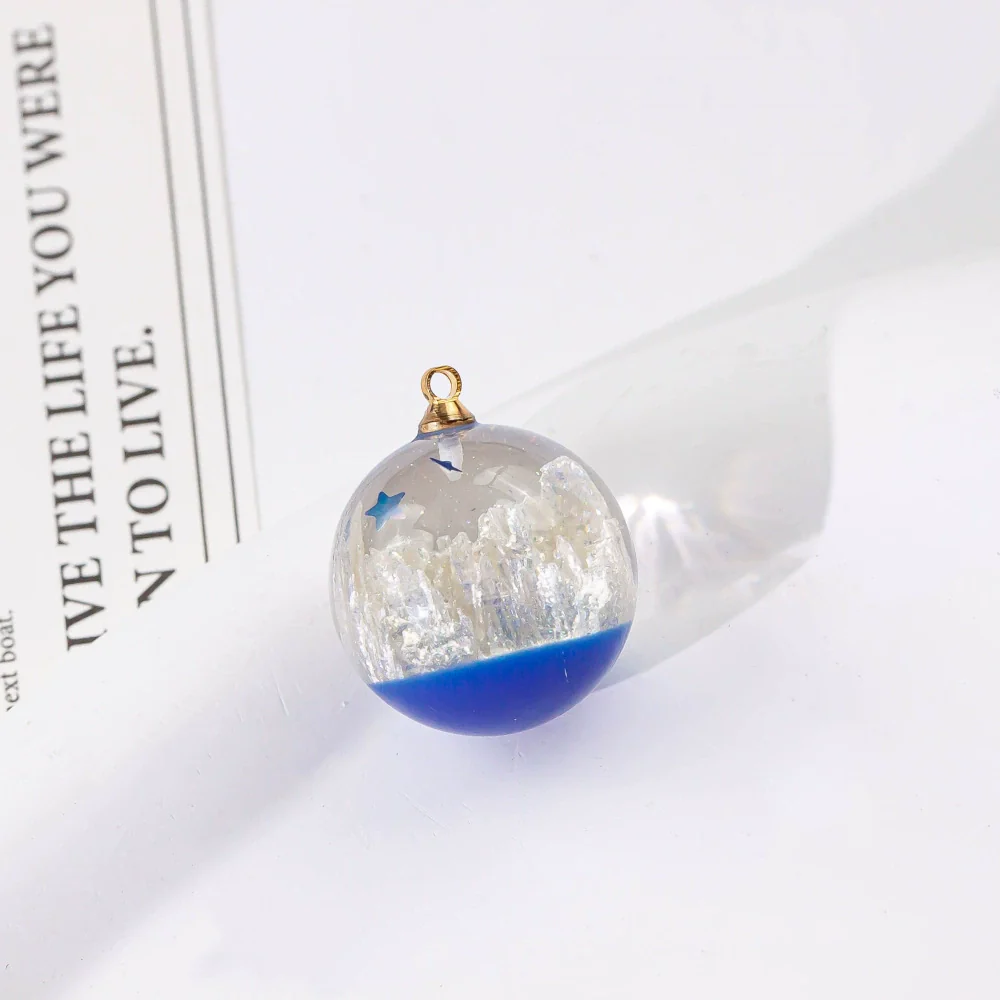 Wholesale Plastic Resin Handmade Diy Round Beads Starry Sky Mountain Pendant Bracelet Necklace Accessories With Epoxy Treatment - Image 27