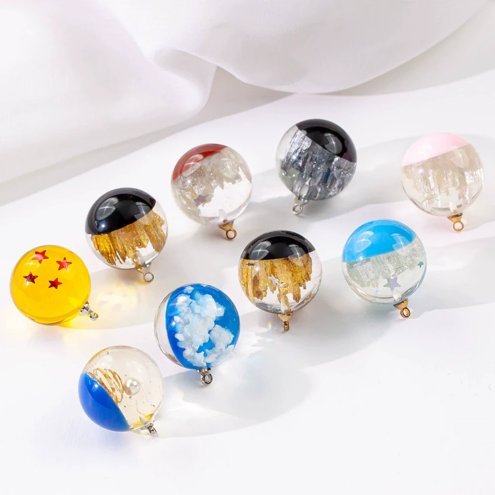 Wholesale Plastic Resin Handmade Diy Round Beads Starry Sky Mountain Pendant Bracelet Necklace Accessories With Epoxy Treatment - Image 3