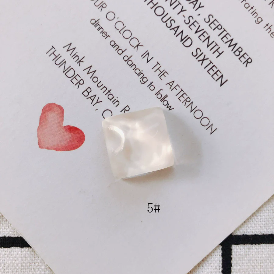Wholesale Plastic Resin Square Asymmetrical Concave And Convex Water Ripple Sparkling Earring Patch Mobile Phone Case Accessories - Image 10