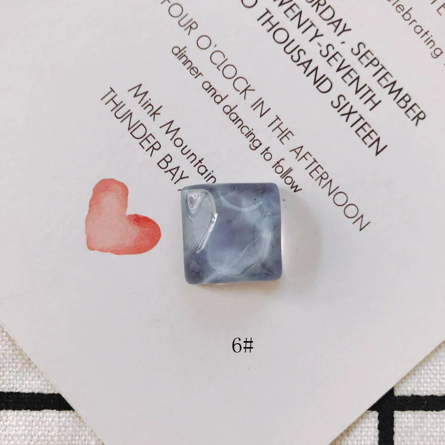 Wholesale Plastic Resin Square Asymmetrical Concave And Convex Water Ripple Sparkling Earring Patch Mobile Phone Case Accessories - Image 11