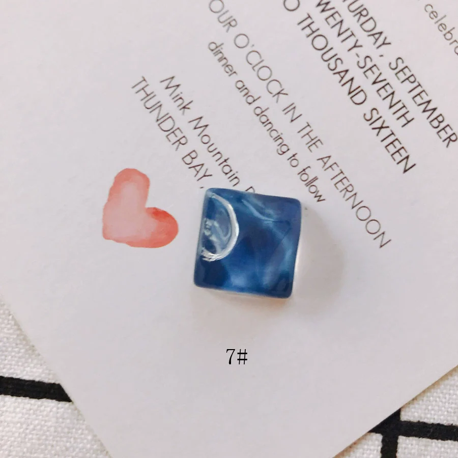 Wholesale Plastic Resin Square Asymmetrical Concave And Convex Water Ripple Sparkling Earring Patch Mobile Phone Case Accessories - Image 12