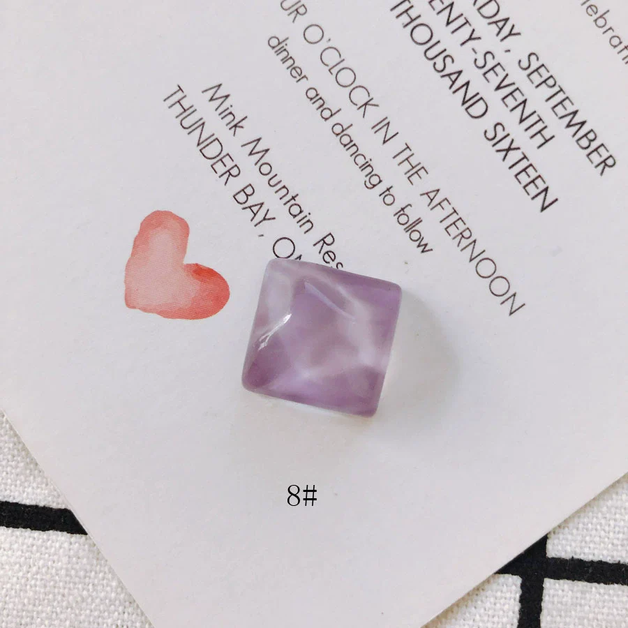 Wholesale Plastic Resin Square Asymmetrical Concave And Convex Water Ripple Sparkling Earring Patch Mobile Phone Case Accessories - Image 13