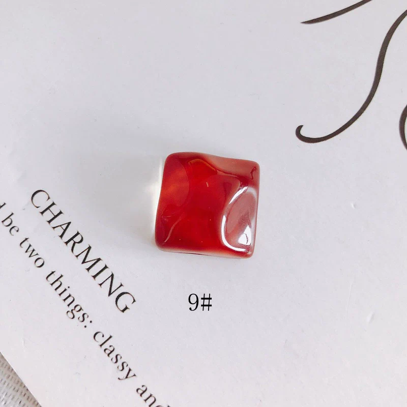 Wholesale Plastic Resin Square Asymmetrical Concave And Convex Water Ripple Sparkling Earring Patch Mobile Phone Case Accessories - Image 14