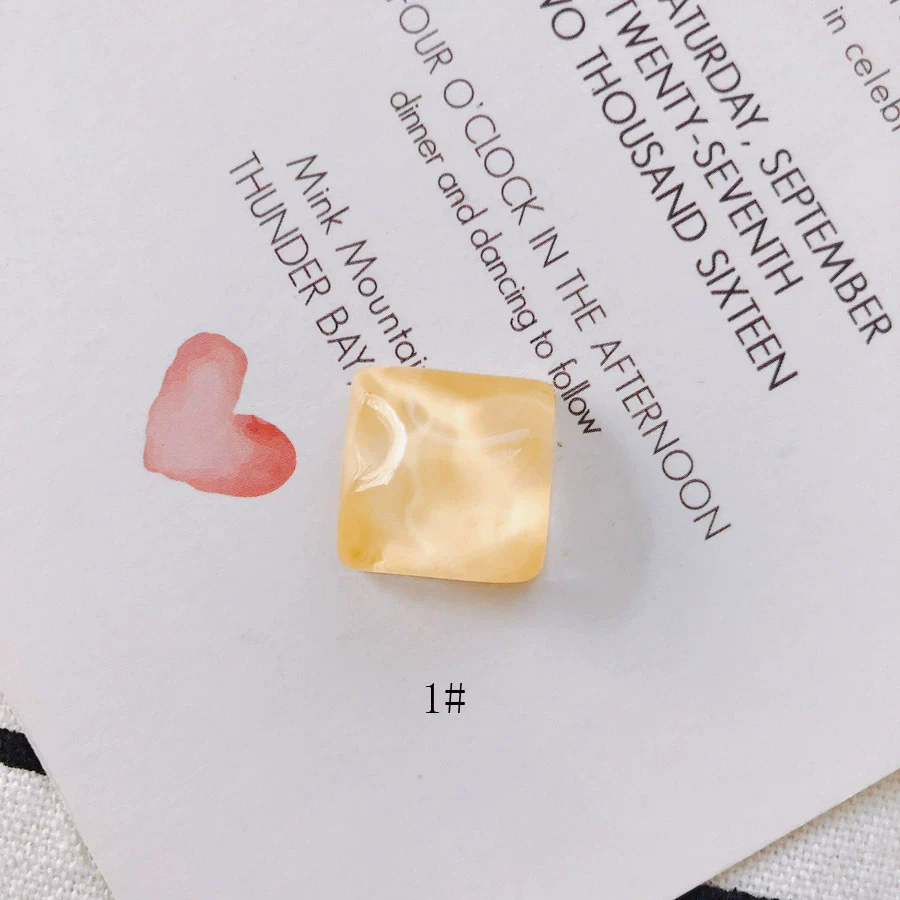 Wholesale Plastic Resin Square Asymmetrical Concave And Convex Water Ripple Sparkling Earring Patch Mobile Phone Case Accessories - Image 6