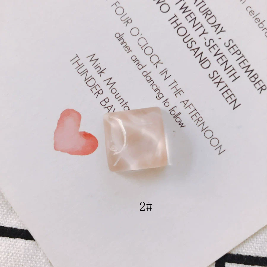 Wholesale Plastic Resin Square Asymmetrical Concave And Convex Water Ripple Sparkling Earring Patch Mobile Phone Case Accessories - Image 7