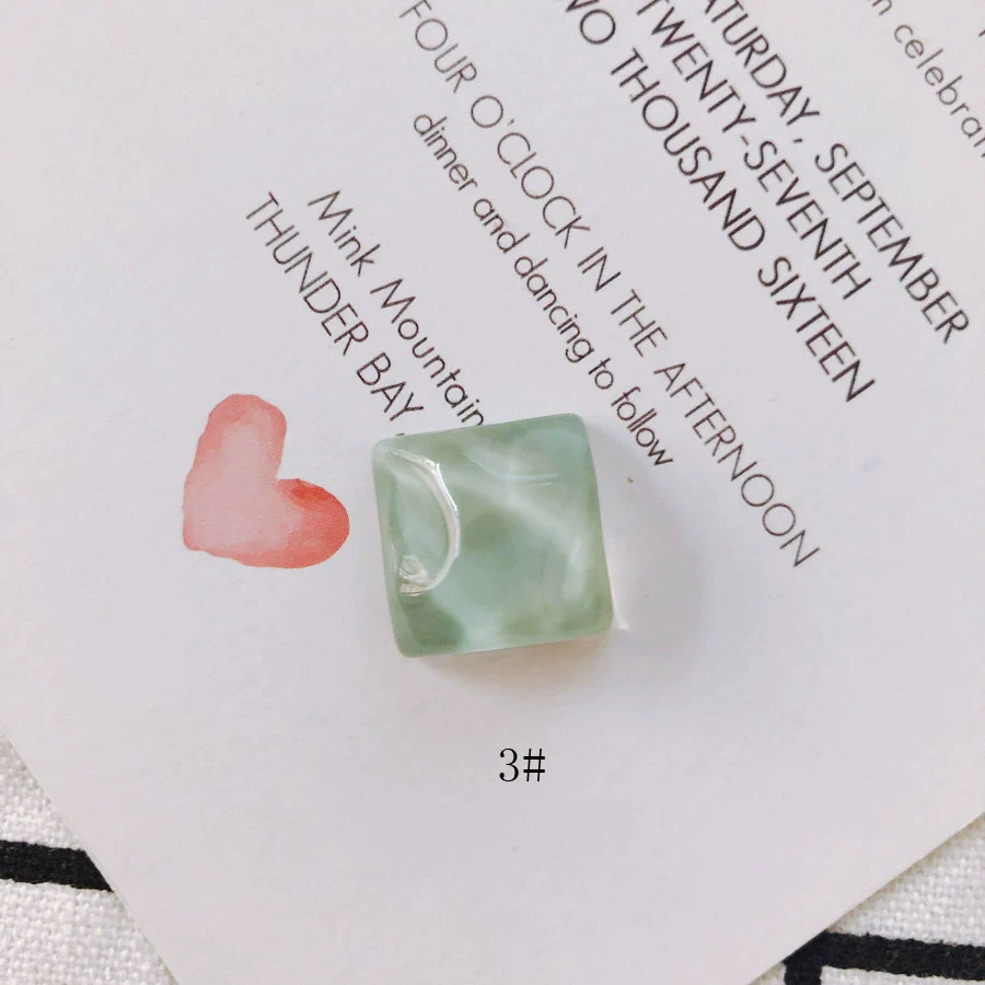 Wholesale Plastic Resin Square Asymmetrical Concave And Convex Water Ripple Sparkling Earring Patch Mobile Phone Case Accessories - Image 8
