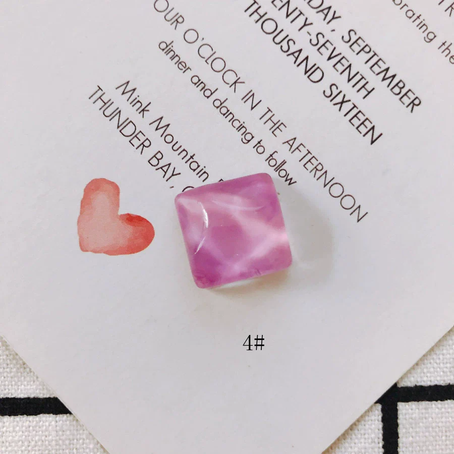 Wholesale Plastic Resin Square Asymmetrical Concave And Convex Water Ripple Sparkling Earring Patch Mobile Phone Case Accessories - Image 9