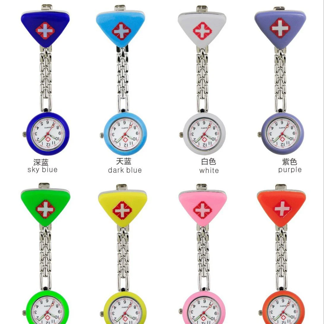 Wholesale Pocket Watch Women's Alloy Case Stainless Steel Strap Triangle Medical Style Quartz - Image 2