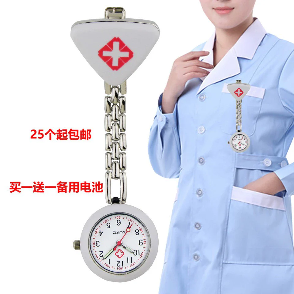 Wholesale Pocket Watch Women's Alloy Case Stainless Steel Strap Triangle Medical Style Quartz - Image 3