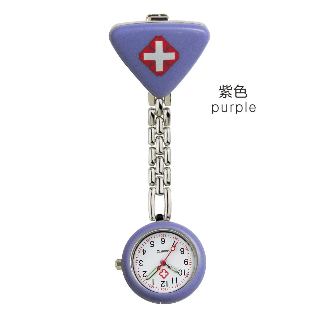 Wholesale Pocket Watch Women's Alloy Case Stainless Steel Strap Triangle Medical Style Quartz - Image 8