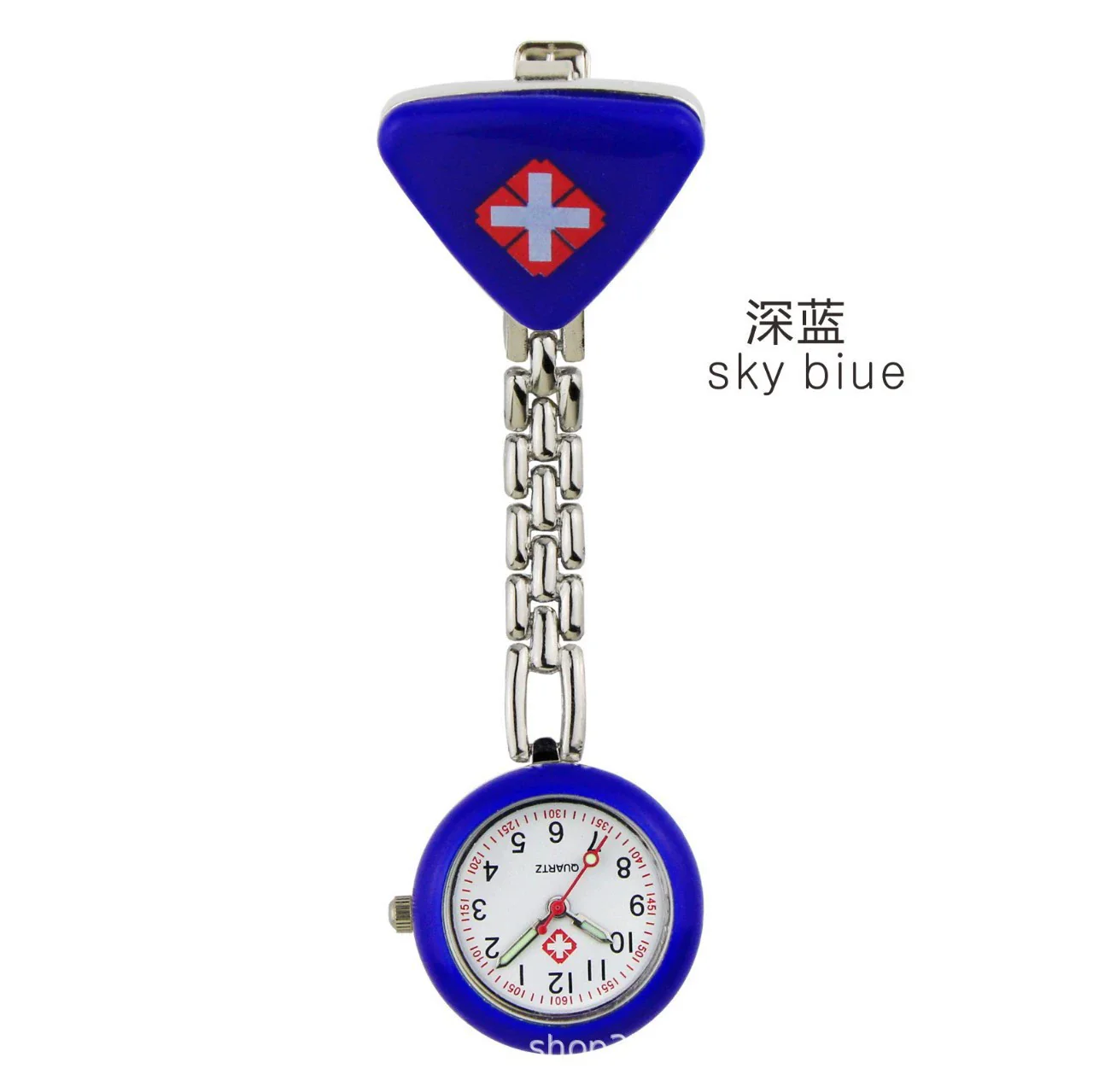 Wholesale Pocket Watch Women's Alloy Case Stainless Steel Strap Triangle Medical Style Quartz - Image 9