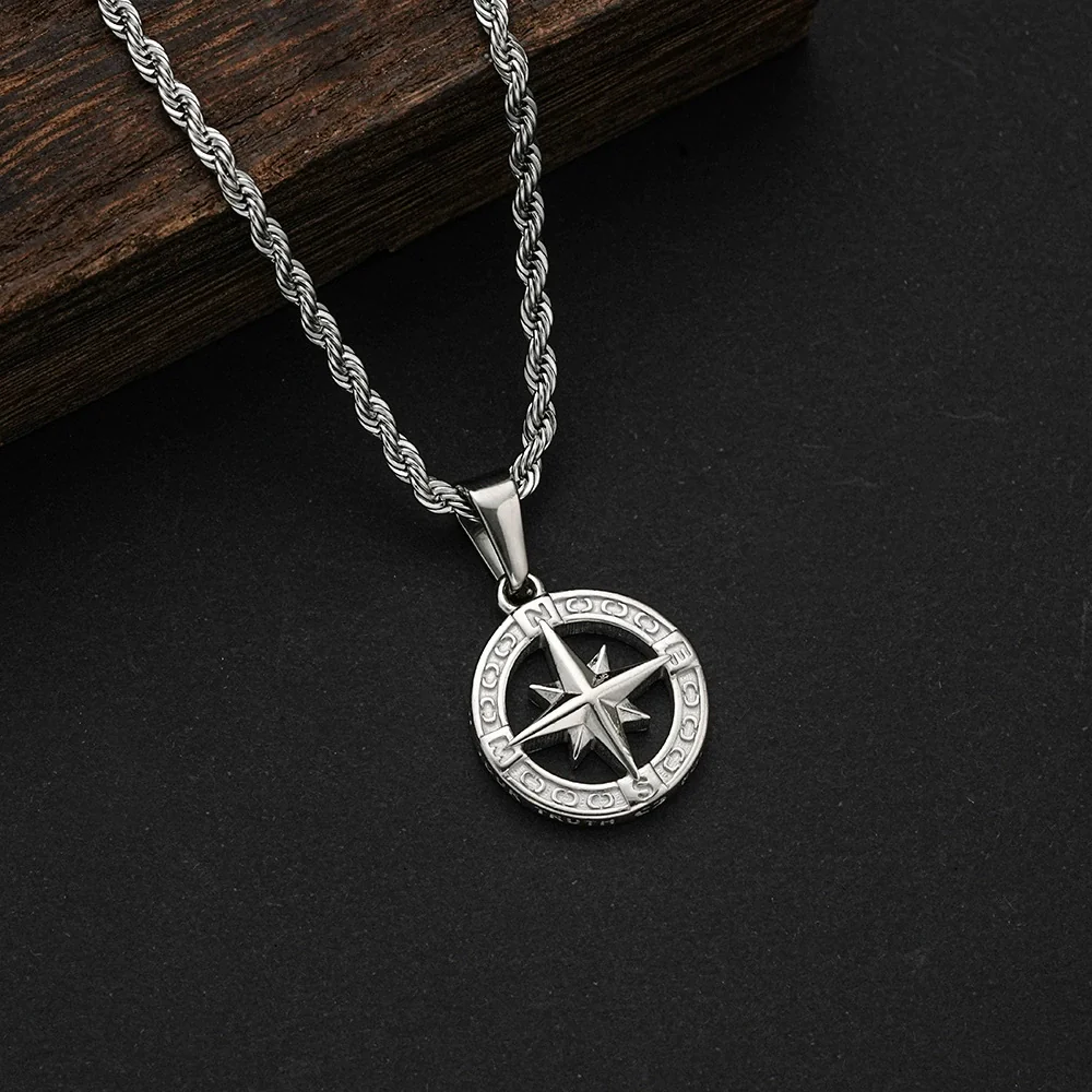 Wholesale Polishing Star Shape Titanium Steel Stainless Steel Twist Chain Pendant Necklace For Unisex - Image 5