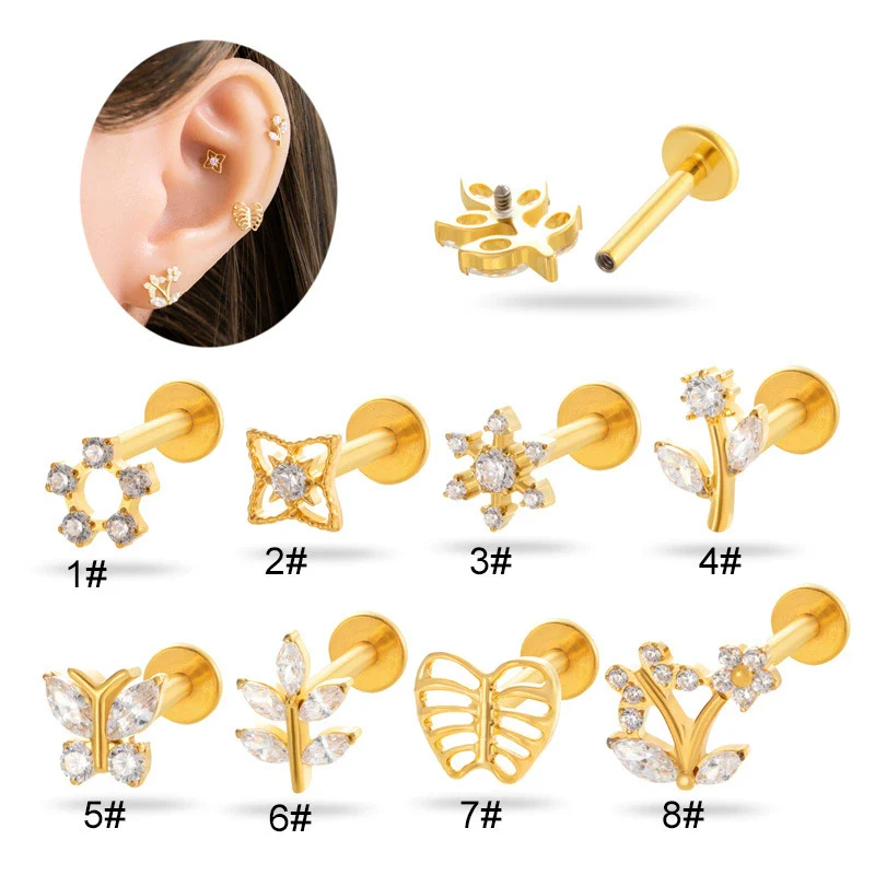 Wholesale Puncture Jewelry Titanium Alloy Heart Shape Electroplated For Women