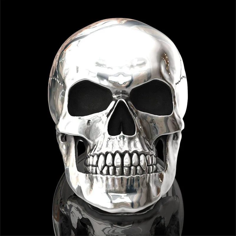 Wholesale Punk Style Alloy Gold Inlaid Geometric Skull Ghost Head Rings For Unisex - Image 2