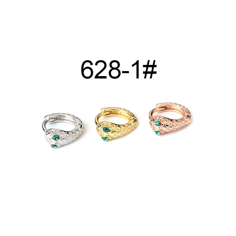 Wholesale Punk Style Metal Animal Snakeshaped Electroplated Rose Gold Women's Earrings - Image 2
