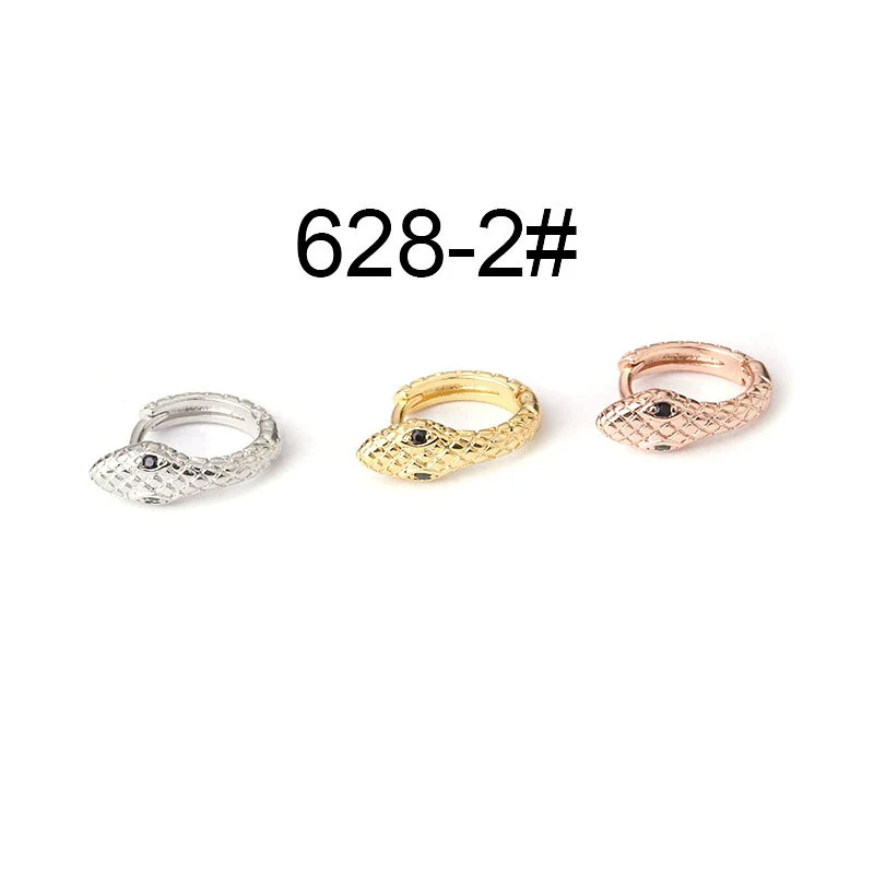 Wholesale Punk Style Metal Animal Snakeshaped Electroplated Rose Gold Women's Earrings - Image 3