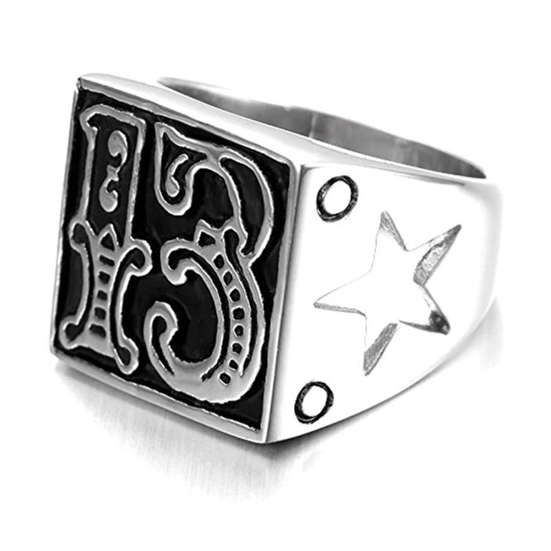 Wholesale Punk Style Stainless Steel Ring With Letters Numbers Text And Polish For Men And Women - Image 3