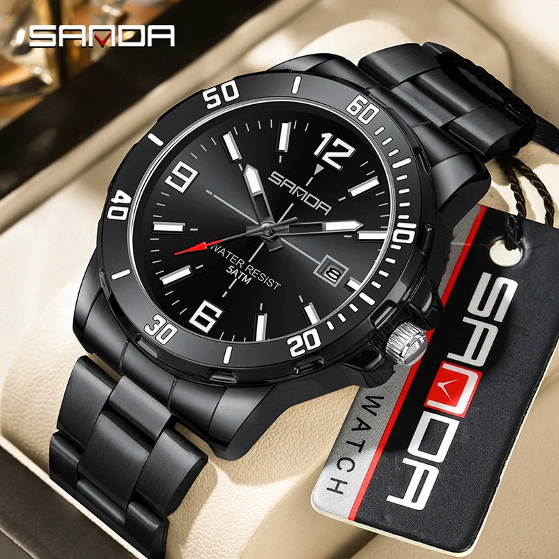 Wholesale Quartz Watch Alloy Alloy And Stainless Steel Material Round Shape Fashionable Men's Business Watch
