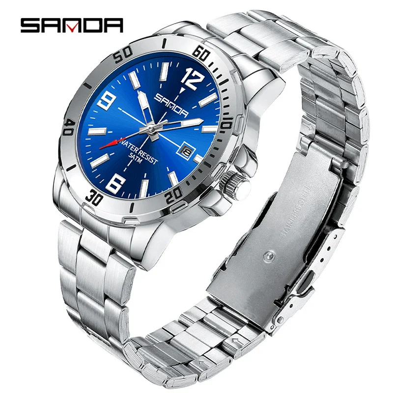 Wholesale Quartz Watch Alloy Alloy And Stainless Steel Material Round Shape Fashionable Men's Business Watch - Image 2