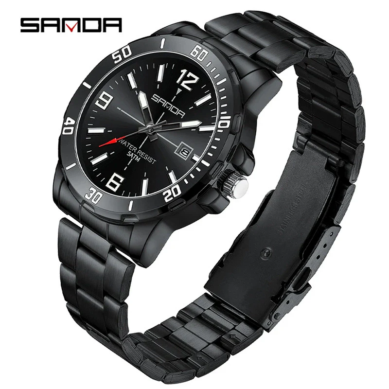 Wholesale Quartz Watch Alloy Alloy And Stainless Steel Material Round Shape Fashionable Men's Business Watch - Image 3