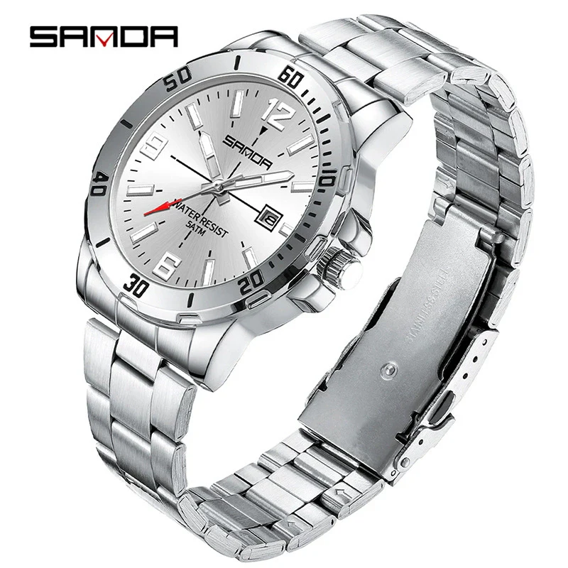 Wholesale Quartz Watch Alloy Alloy And Stainless Steel Material Round Shape Fashionable Men's Business Watch - Image 4