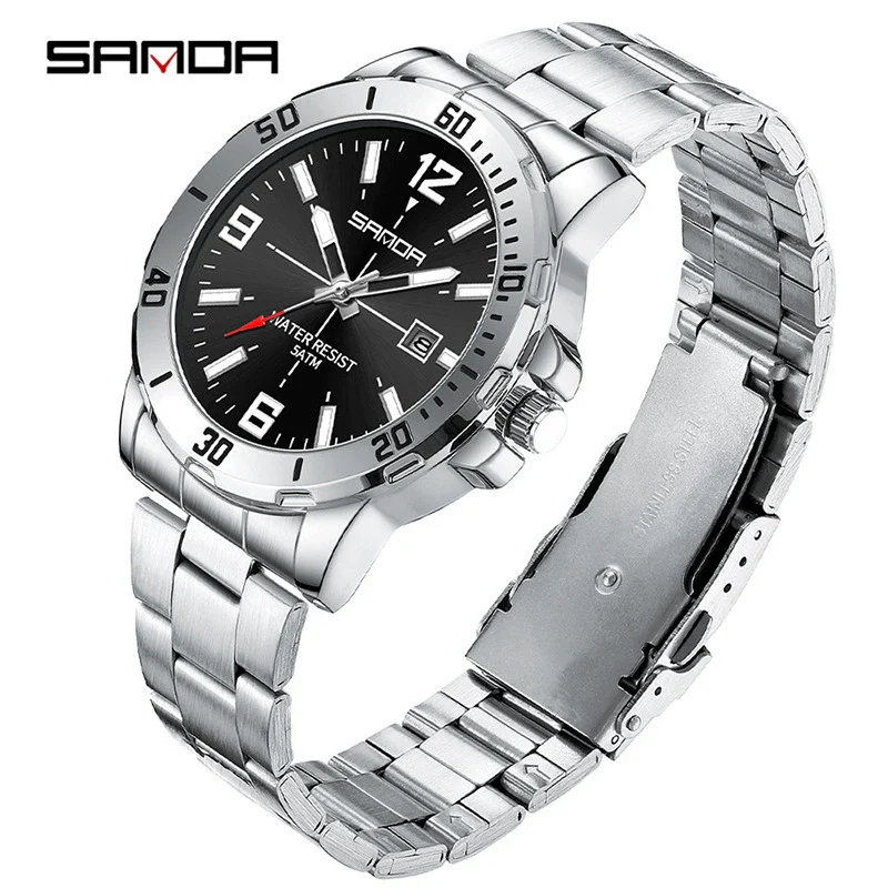 Wholesale Quartz Watch Alloy Alloy And Stainless Steel Material Round Shape Fashionable Men's Business Watch - Image 5