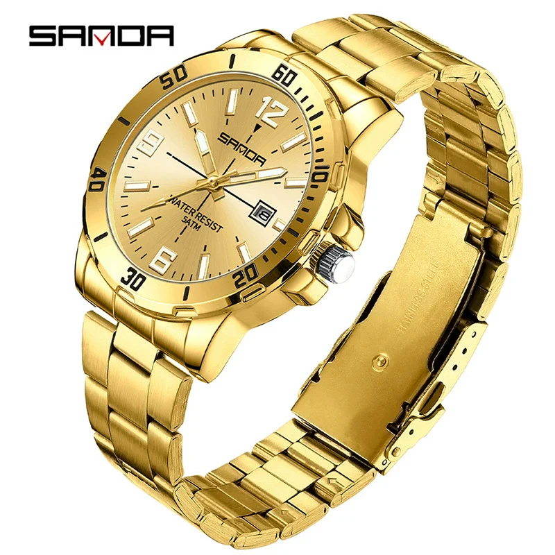 Wholesale Quartz Watch Alloy Alloy And Stainless Steel Material Round Shape Fashionable Men's Business Watch - Image 8
