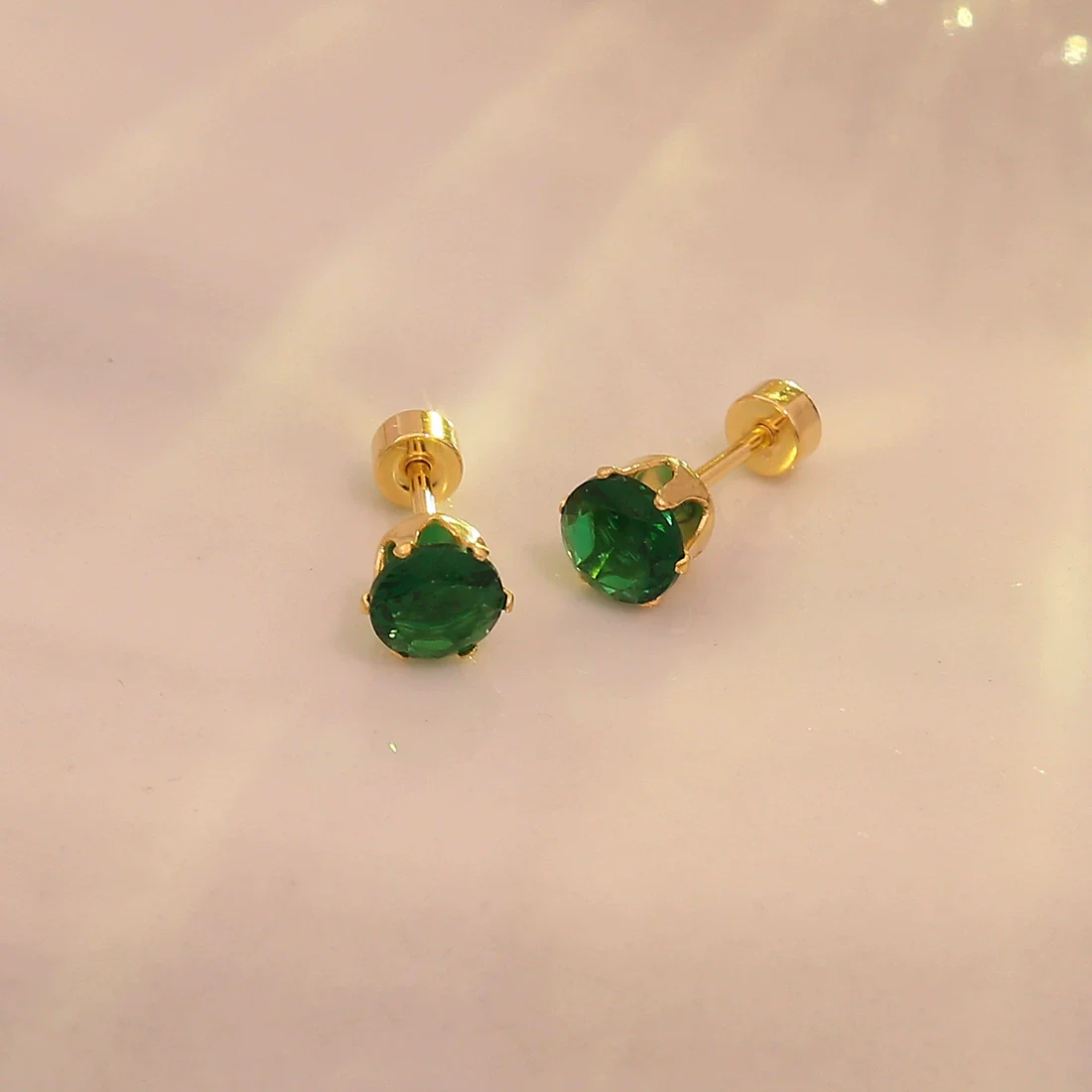 Wholesale Real Gold Plated Titanium Steel And Stainless Steel Sixclaw Colorful Zircon Earrings For Men And Women With Geometric Casual Style - Image 3