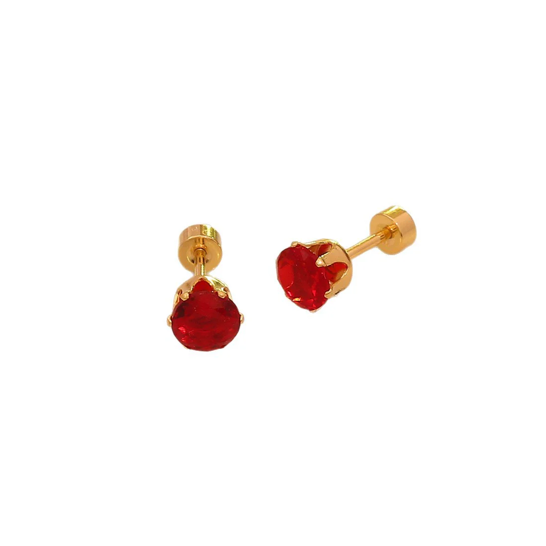 Wholesale Real Gold Plated Titanium Steel And Stainless Steel Sixclaw Colorful Zircon Earrings For Men And Women With Geometric Casual Style - Image 5