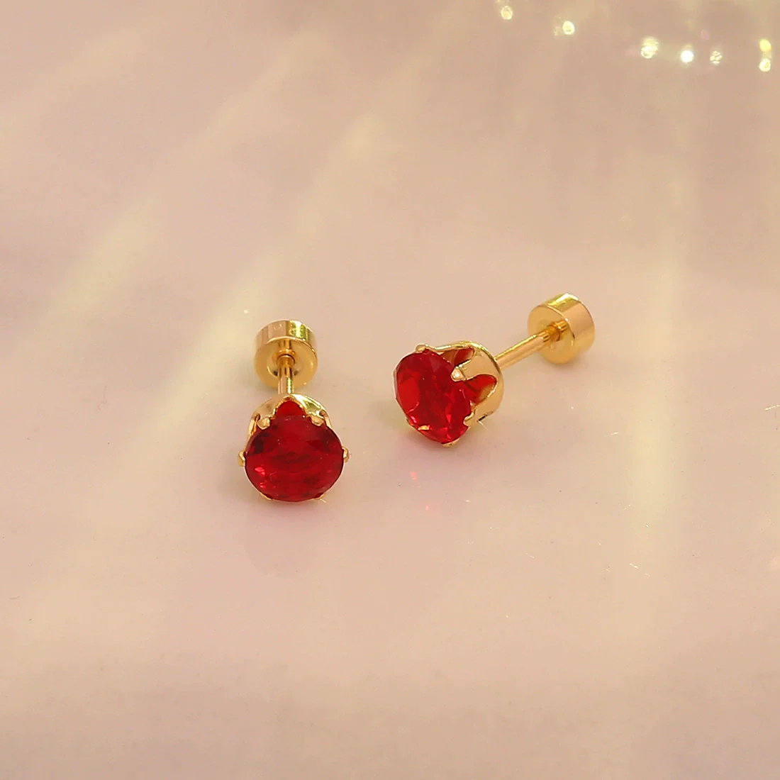 Wholesale Real Gold Plated Titanium Steel And Stainless Steel Sixclaw Colorful Zircon Earrings For Men And Women With Geometric Casual Style - Image 7
