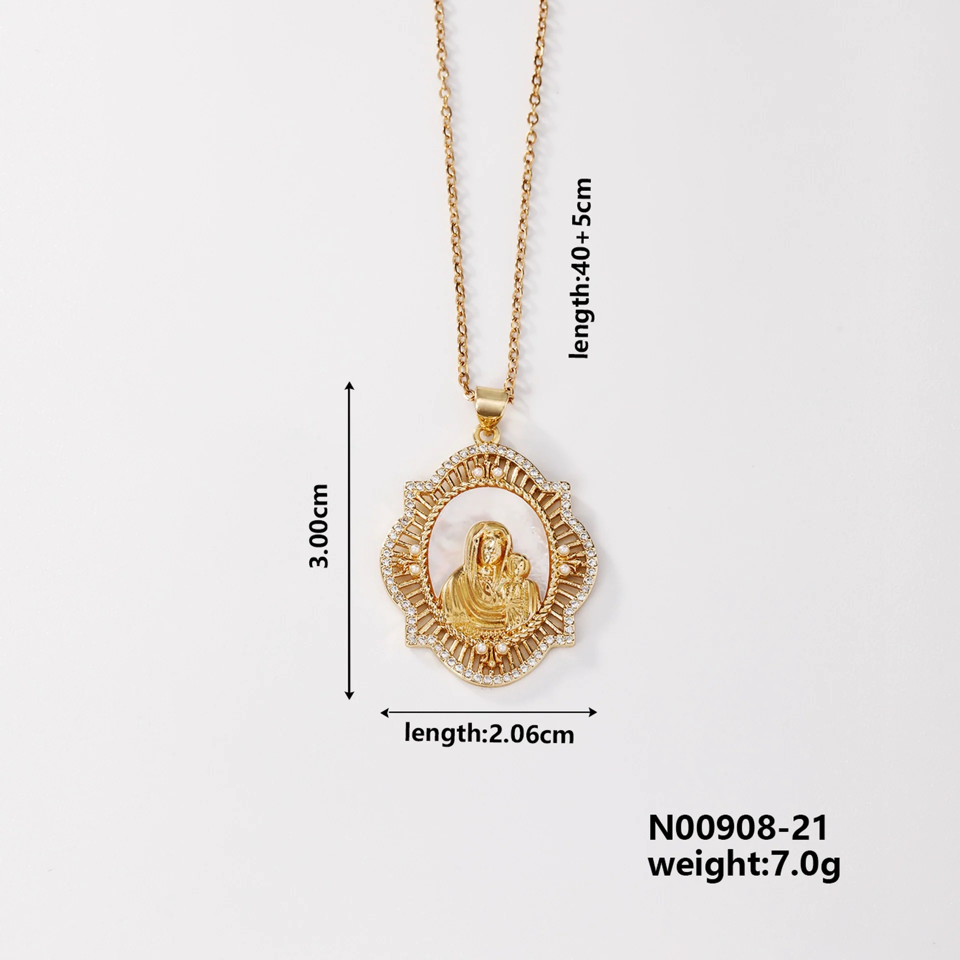Wholesale Religious Accessories Necklace Copper Micropaved Zircon Cartoon Characters Pendant Electroplated - Image 12