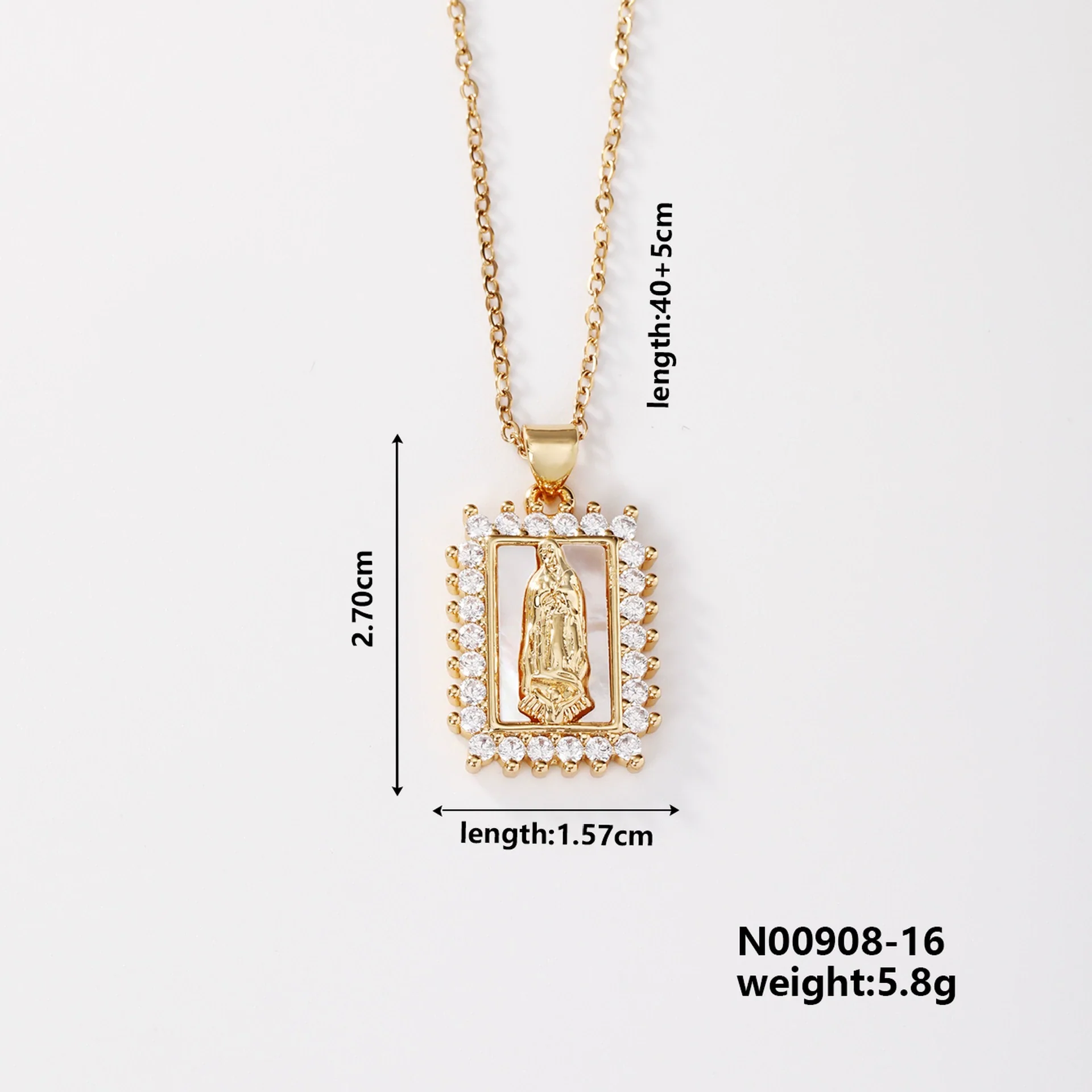Wholesale Religious Accessories Necklace Copper Micropaved Zircon Cartoon Characters Pendant Electroplated - Image 7
